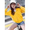 Arshiner Girls Zip Up Hoodies Cropped Full-Zip Hoodie Kids Casual Sweatshirt Spring Fall Jackets with Pockets(Yellow)