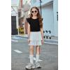 Arshiner Shirts for Girls with Mesh Flying Short Sleeve Crewneck Casual Summer Kids T Shirt Blouse Tops Tee(Black)