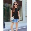 Arshiner Shirts for Girls with Mesh Flying Short Sleeve Crewneck Casual Summer Kids T Shirt Blouse Tops Tee(Black)