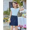 Arshiner Shirts for Girls with Mesh Flying Short Sleeve Crewneck Casual Summer Kids T Shirt Blouse Tops Tee(Blue)