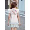 Arshiner Shirts for Girls with Mesh Flying Short Sleeve Crewneck Casual Summer Kids T Shirt Blouse Tops Tee(Flowers)