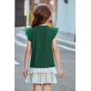 Arshiner Shirts for Girls with Mesh Flying Short Sleeve Crewneck Casual Summer Kids T Shirt Blouse Tops Tee(Green)