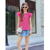 Arshiner Shirts for Girls with Mesh Flying Short Sleeve Crewneck Casual Summer Kids T Shirt Blouse Tops Tee(Hot Pink)