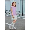 Arshiner Shirts for Girls with Mesh Flying Short Sleeve Crewneck Casual Summer Kids T Shirt Blouse Tops Tee(Purple)