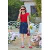 Arshiner Shirts for Girls with Mesh Flying Short Sleeve Crewneck Casual Summer Kids T Shirt Blouse Tops Tee(Red)