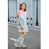 Arshiner Shirts for Girls with Mesh Flying Short Sleeve Crewneck Casual Summer Kids T Shirt Blouse Tops Tee(Tie-dye)
