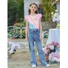 Arshiner Shirts for Girls with Mesh Flying Short Sleeve Crewneck Casual Summer Kids T Shirt Blouse Tops Tee(Tie-dye)