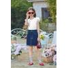 Arshiner Shirts for Girls with Mesh Flying Short Sleeve Crewneck Casual Summer Kids T Shirt Blouse Tops Tee(White)