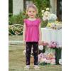 Arshiner Toddler Girls 2-Piece Outfits Ruffle Sleeve Tee & Elastic Waist Pants Kids Summer Clothing Set For 2–10 Years(Hot Pink Butterfly)