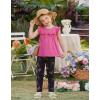 Arshiner Toddler Girls 2-Piece Outfits Ruffle Sleeve Tee & Elastic Waist Pants Kids Summer Clothing Set For 2–10 Years(Hot Pink Butterfly)