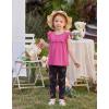 Arshiner Toddler Girls 2-Piece Outfits Ruffle Sleeve Tee & Elastic Waist Pants Kids Summer Clothing Set For 2–10 Years(Hot Pink Butterfly)