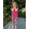 Arshiner Toddler Girls 2-Piece Outfits Ruffle Sleeve Tee & Elastic Waist Pants Kids Summer Clothing Set For 2–10 Years(Hot Pink Camo)