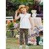 Arshiner Toddler Girls 2-Piece Outfits Ruffle Sleeve Tee & Elastic Waist Pants Kids Summer Clothing Set For 2–10 Years(Leopard)