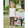 Arshiner Toddler Girls 2-Piece Outfits Ruffle Sleeve Tee & Elastic Waist Pants Kids Summer Clothing Set For 2–10 Years(Leopard)