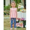 Arshiner Toddler Girls 2-Piece Outfits Ruffle Sleeve Tee & Elastic Waist Pants Kids Summer Clothing Set For 2–10 Years(Pink Butterfly)