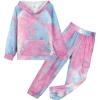 Arshiner 2 Pieces Girls Outfits Tie Dye Sweatsuits Pant Set Long Sleeve Athletic Sweatshirts and Sweatpants with Pockets(F-tie Dye)