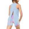 Arshiner Girls 2 Piece Outfits Summer Clothes Sleeveless Pullover Open Back Tank Tops and Biker Shorts Kids Athletic Sets(Tie Dye)