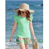 Arshiner Girls 2 Piece Outfits Summer Clothes Ruffle Short Sleeve Shirts Top and High Waist Paper Bag Shorts Set with Pockets(Light Green-floral)