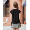 Arshiner Girls Cap Sleeve T Shirts Ruched Knot Side Summer Crewneck Casual Tops Blouse Tee(Black)