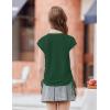Arshiner Girls Cap Sleeve T Shirts Ruched Knot Side Summer Crewneck Casual Tops Blouse Tee(Green)