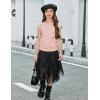 Arshiner Girls Cap Sleeve T Shirts Ruched Knot Side Summer Crewneck Casual Tops Blouse Tee(Pink Stripe)
