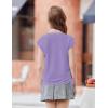 Arshiner Girls Cap Sleeve T Shirts Ruched Knot Side Summer Crewneck Casual Tops Blouse Tee(Purple)