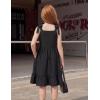 Arshiner Girls Summer Dress Bowknot Strap Casual Sleeveless Tiered Sundress with Pockets 6-14 Years(Black)