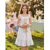 Arshiner Girls Summer Dress Bowknot Strap Casual Sleeveless Tiered Sundress with Pockets 6-14 Years(Purple Floral)