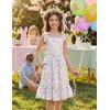 Arshiner Girls Summer Dress Bowknot Strap Casual Sleeveless Tiered Sundress with Pockets 6-14 Years(Purple Floral)