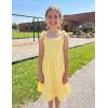 Arshiner Girls Summer Dress Bowknot Strap Casual Sleeveless Tiered Sundress with Pockets 6-14 Years(Yellow Plaid)