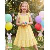 Arshiner Girls Summer Dress Bowknot Strap Casual Sleeveless Tiered Sundress with Pockets 6-14 Years(Yellow Plaid)