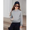 Arshiner Girls Sweatshirt Teen Waffle Cropped Hoodies Casual Long Sleeve Cute Pullover Tops(Grey)