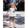 Arshiner Toddler Girl Clothes 2 Piece Bowknot Sleeveless Top Dress and Leggings Shorts Set Kids Summer Outfits(Brown Leopard)