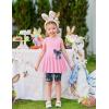 Arshiner Toddler Girl Clothes 2 Piece Bowknot Sleeveless Top Dress and Leggings Shorts Set Kids Summer Outfits(Dark Pink Butterfly)
