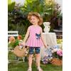 Arshiner Toddler Girl Clothes 2 Piece Bowknot Sleeveless Top Dress and Leggings Shorts Set Kids Summer Outfits(Dark Pink Butterfly)