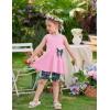 Arshiner Toddler Girl Clothes 2 Piece Bowknot Sleeveless Top Dress and Leggings Shorts Set Kids Summer Outfits(Dark Pink Butterfly)