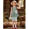 Arshiner Toddler Girl Clothes 2 Piece Bowknot Sleeveless Top Dress and Leggings Shorts Set Kids Summer Outfits(Light Green Flower)