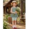 Arshiner Toddler Girl Clothes 2 Piece Bowknot Sleeveless Top Dress and Leggings Shorts Set Kids Summer Outfits(Light Green Flower)