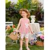 Arshiner Toddler Girl Clothes 2 Piece Bowknot Sleeveless Top Dress and Leggings Shorts Set Kids Summer Outfits(Light Pink Flower)