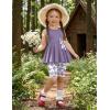 Arshiner Toddler Girl Clothes 2 Piece Bowknot Sleeveless Top Dress and Leggings Shorts Set Kids Summer Outfits(Light Purple Butterfly)