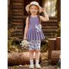 Arshiner Toddler Girl Clothes 2 Piece Bowknot Sleeveless Top Dress and Leggings Shorts Set Kids Summer Outfits(Light Purple Butterfly)