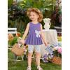 Arshiner Toddler Girl Clothes 2 Piece Bowknot Sleeveless Top Dress and Leggings Shorts Set Kids Summer Outfits(Lilac Flower)