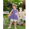 Arshiner Toddler Girl Clothes 2 Piece Bowknot Sleeveless Top Dress and Leggings Shorts Set Kids Summer Outfits(Lilac Flower)