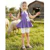 Arshiner Toddler Girl Clothes 2 Piece Bowknot Sleeveless Top Dress and Leggings Shorts Set Kids Summer Outfits(Lilac Flower)