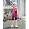 Arshiner Toddler Girl Clothes 2 Piece Bowknot Sleeveless Top Dress and Leggings Shorts Set Kids Summer Outfits(Peach Pink Butterfly)