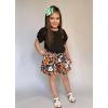 Arshiner Toddler Girls Summer Outfits 2 Piece Set Knit Twist Puff Sleeve Top and High Waist Paper Bag Short with Pockets(Black Flower)
