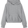 Arshiner Girls Sweatshirt Teen Waffle Cropped Hoodies Casual Long Sleeve Cute Pullover Tops(Grey)