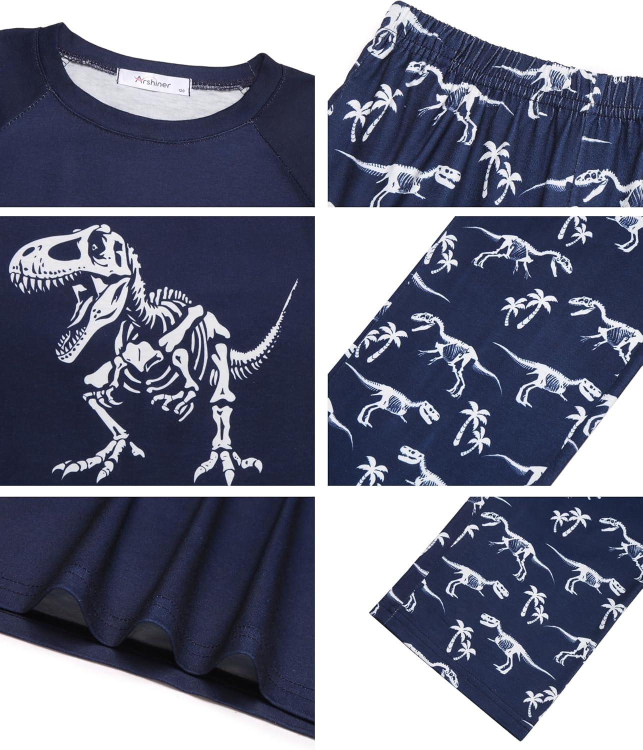 image:imageArshiner Boys Pajamas Set Long Sleeve Sleepwear 2 Piece Pajama Set for Big Boys 614 YearsDinosaur