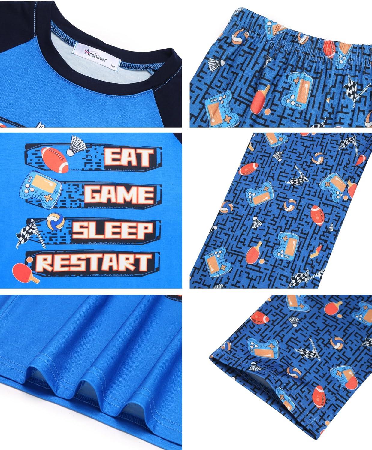 image:imageArshiner Boys Pajamas Set Long Sleeve Sleepwear 2 Piece Pajama Set for Big Boys 614 YearsGamer