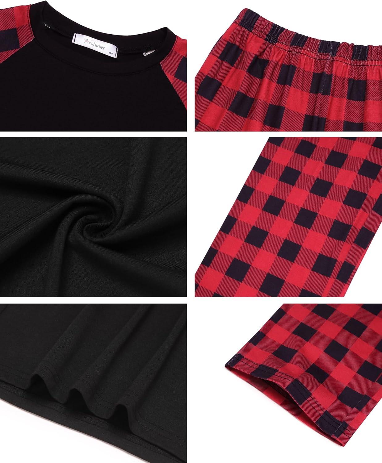 image:imageArshiner Boys Pajamas Set Long Sleeve Sleepwear 2 Piece Pajama Set for Big Boys 614 YearsRed Plaid